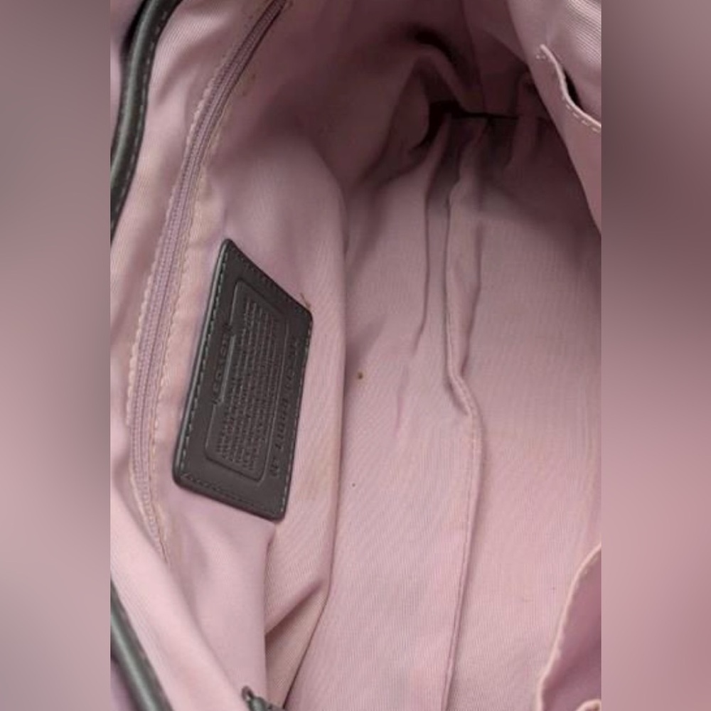 "Coach Soho Pleated F15204 Gray Leather Buckle Flap Medium Shoulder Bag ".sold - Picture 5 of 5
